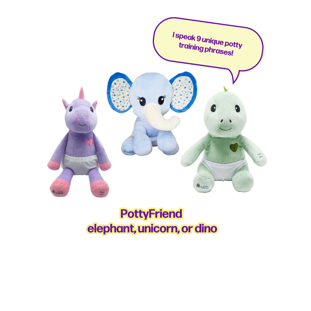 Interactive Potty Training Plush Stuffed Animal Friend 9 Unique Potty Training Phrases Live Simulation Fun Toddler Toilet Toys for Girls & Boys 18 Months to 3+ by PottyFriend (Elephant, Unicorn, Dino)
