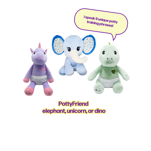 Interactive Potty Training Plush Stuffed Animal Friend 9 Unique Potty Training Phrases Live Simulation Fun Toddler Toilet Toys for Girls & Boys 18 Months to 3+ by PottyFriend (Elephant, Unicorn, Dino)
