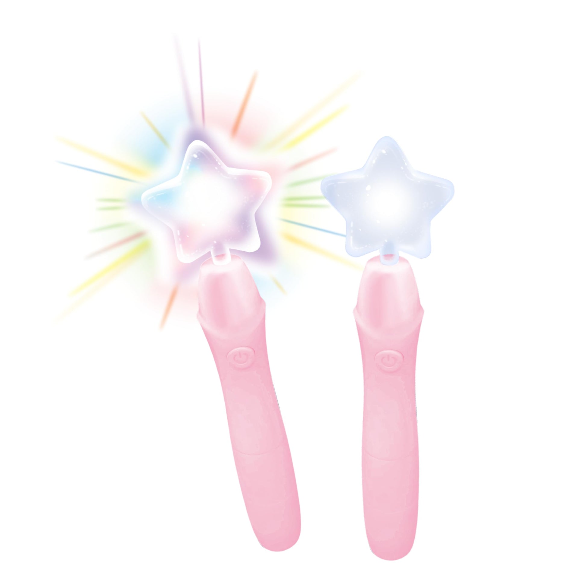 Sensory Calming Gentle Handheld Vibrating Magic Toy Wands w/Rainbow Light Children's Regulation Toy (Pink or Green)
