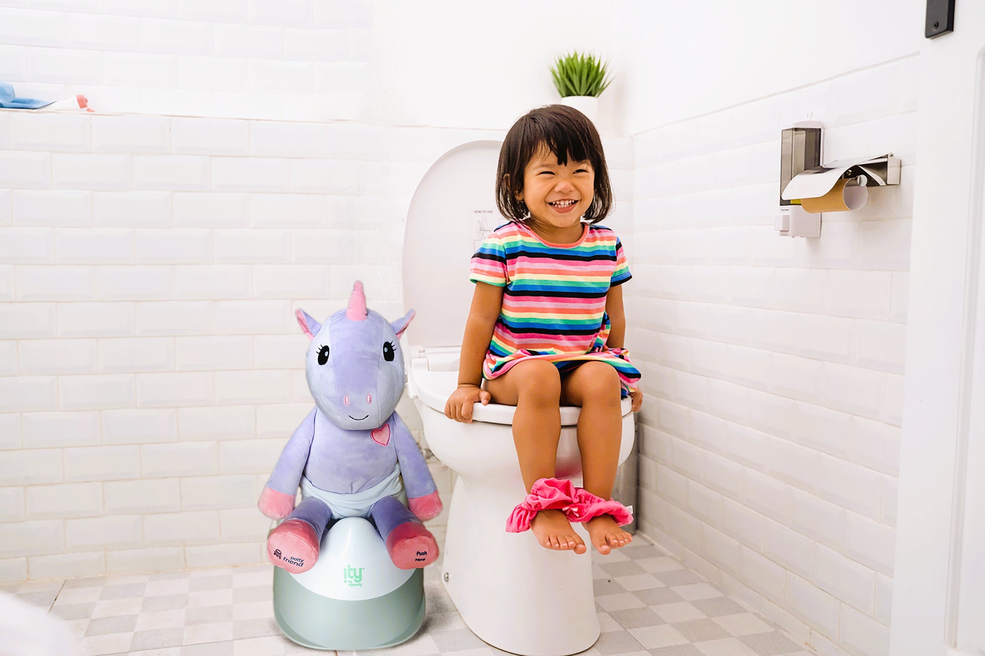 Interactive Potty Training Plush Stuffed Animal Friend 9 Unique Potty Training Phrases Live Simulation Fun Toddler Toilet Toys for Girls & Boys 18 Months to 3+ by PottyFriend (Elephant, Unicorn, Dino)
